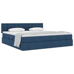 vidaXL Lit avec rangement et matelas avec matelas Bleu 200 x 200 cm
