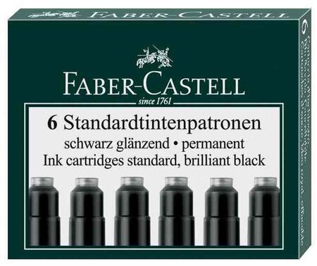 Etui de 6 cartouche d'encre Standard Noir FABER-CASTELL