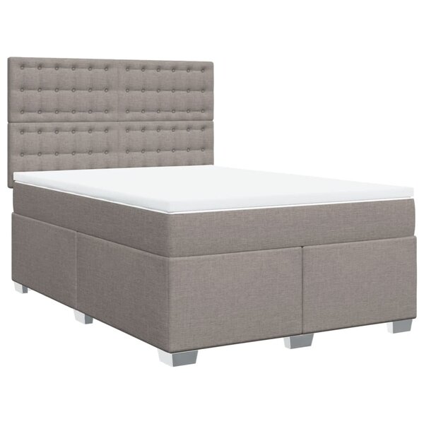 vidaXL Sommier à lattes de lit avec matelas Taupe 140x200 cm Tissu