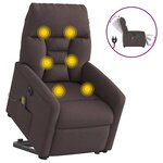 vidaXL Fauteuil inclinable de massage électrique Marron foncé Tissu