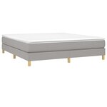 vidaXL Sommier à lattes de lit avec matelas Gris clair 180x200cm Tissu
