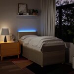 vidaXL Sommier à lattes de lit avec matelas Crème 90x200 cm Tissu