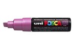 Marqueur pointe large biseautée pc8k 8mm rose métal x 6 POSCA