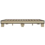 vidaXL Cadre de lit chêne sonoma 150x200 cm bois d'ingénierie et métal