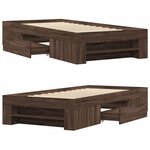 vidaXL Cadre de lit sans matelas chêne marron 90x190cm bois ingénierie
