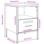 vidaXL Table de chevet jaune moutarde 36x39x50 5 cm