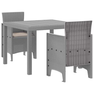 vidaXL Ensemble de salle à manger pour jardin 3 Pièces Gris clair