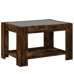 vidaXL Table basse avec LED chêne fumé 73x53x45 cm bois d'ingénierie