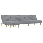vidaXL Canapé-lit en forme de L gris clair 255x140x70 cm tissu