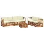 vidaXL Ensembles de canapés 8 pc Naturel et Crème Bois d'Acacia Massif