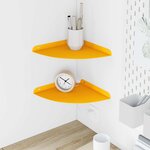 vidaXL Étagère flottante 2 Pièces Jaune moutarde 24 x 24 x 2 cm
