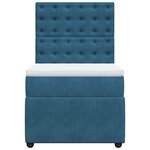 vidaXL Sommier à lattes de lit avec matelas bleu 90x200 cm velours