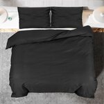 vidaXL Ensemble de housse de couette Noir 140x200 cm Microfibre légère