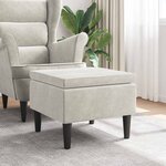 vidaXL Tabouret avec pieds en bois Velours crème