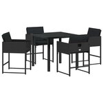 vidaXL Ensemble de salle à manger pour jardin 5 Pièces Noir polyrotin
