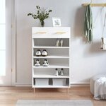 vidaXL Armoire à chaussures blanc 60x35x105 cm bois d'ingénierie