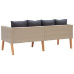 vidaXL Canapé de jardin à 2 places avec coussins Résine tressée Beige