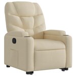 vidaXL Fauteuil inclinable Crème Tissu