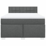 vidaXL Sommier à lattes de lit avec matelas Gris foncé 160x200cm Tissu