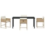 vidaXL Ensemble de salle à manger pour jardin 5 Pièces Beige polyrotin