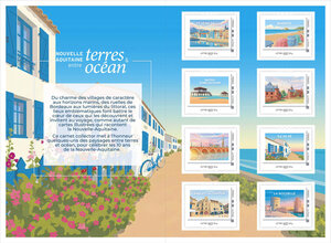 Collector 8 timbres - Nouvelle Aquitaine entre terres & océan - Lettre Verte