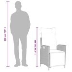 vidaXL Ensemble à manger de jardin avec coussins 3 Pièces Noir