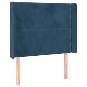 vidaXL Tête de lit avec oreilles Bleu foncé 83x16x118/128 cm Velours