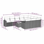 vidaXL Salon de jardin 11 Pièces avec coussins gris clair résine tressée
