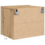 Table de chevet vidaXL avec LED en chêne artisanal 50x39x41 cm