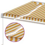 vidaXL Auvent manuel rétractable avec LED 400x300 cm Jaune et blanc