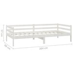 vidaXL Lit de jour sans matelas blanc bois de pin massif 90x200 cm