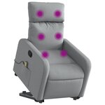 vidaXL Fauteuil de massage inclinable Gris clair Tissu