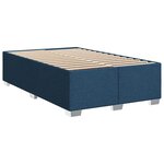 vidaXL Sommier à lattes de lit avec matelas bleu 120x190 cm tissu