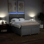 vidaXL Sommier à lattes de lit avec matelas Gris clair 140x190cm Tissu