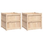 vidaXL Jardinières 2 Pièces bois de pin massif