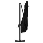 vidaXL Parasol Roma Noir 286 x 285 x 265 cm Polyester  Aluminium