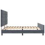 vidaXL Cadre de lit avec tête de lit Gris foncé 200 x 200 cm Velours