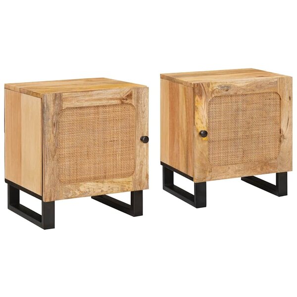 vidaXL Cabinet de chevet 2 Pièces Naturel 40 x 33 x 46 cm