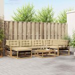 vidaXL Ensemble de canapés d'extérieur 7 Pièces Blanc et Beige