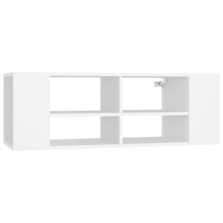 vidaXL Meuble TV mural Blanc 102x35x35 cm Aggloméré