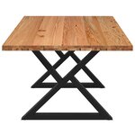 vidaXL Table à manger marron clair bois de chêne massif rectangulaire