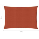 vidaXL Voile d'ombrage 160 g/m² Terre cuite 2x3 m PEHD