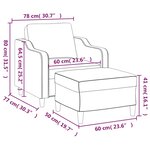 vidaXL Fauteuil avec repose-pied Gris foncé 60 cm Tissu