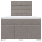 vidaXL Sommier à lattes de lit avec matelas taupe 120x190 cm tissu