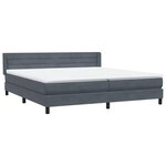 vidaXL Sommier à lattes de lit et matelas gris foncé 180x210cm velours