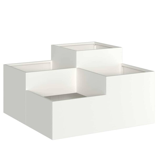 vidaXL Cache-pot de jardin Blanc 100 x 100 x 48 cm Acier