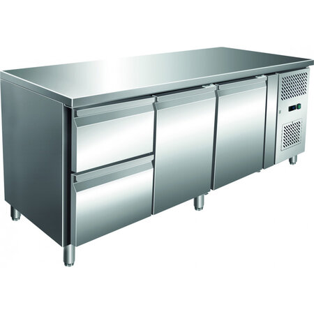 Table réfrigérée 2 portes avec 2 tiroirs 465 l - stalgast - r600aacier inoxydable2pleine/battante x700xmm