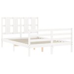 vidaXL Cadre de lit avec tête de lit blanc 140x200 cm bois massif