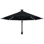 vidaXL Parasol mural de jardin avec LED 300 cm noir