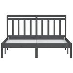 vidaXL Cadre de lit sans matelas gris bois massif
